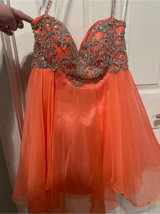 Sherri Hill Dresses & Skirts - Sherri Hill Orange Beaded Spaghetti-Strap Party Dress